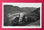 Photo postcard Niedergrund in Bohemia 1939 town view with church (171738
