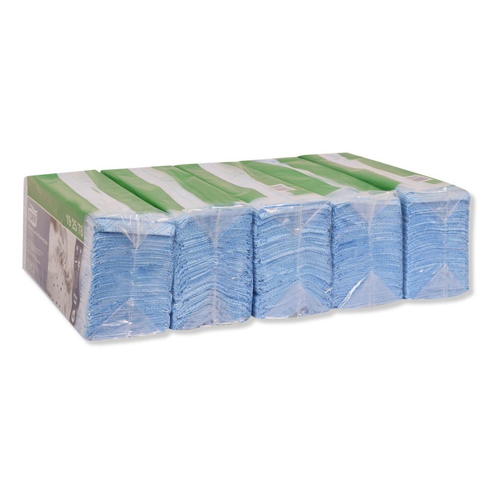 Tork 192578 1-Ply 15.4" x 12.8" Unscented Cleaning Cloth - Blue (5/Carton) New