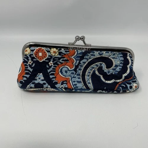 Vera Bradley KissLock Slim Case Marrakesh Makeup Eyeglass Coin Pencil Pouch