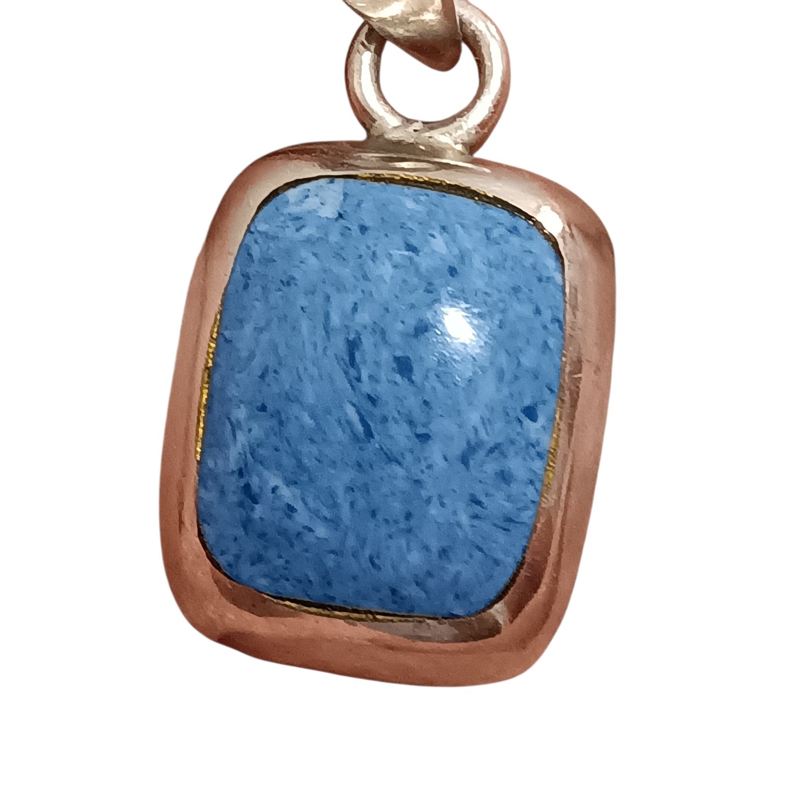 Large Sterling Silver Rectangle Blue Turquoise Co… - image 2