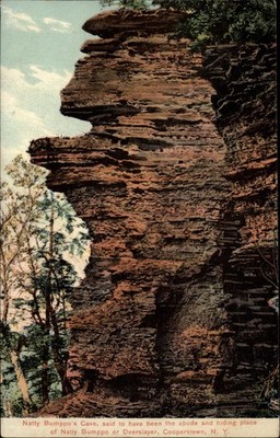 Natty Bumppo Cave Cooperstown New York vintage postcard e955