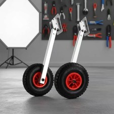 2 Pieces Stern Wheel Foldable Dinghy Launching Wheels Adjustable For Shore