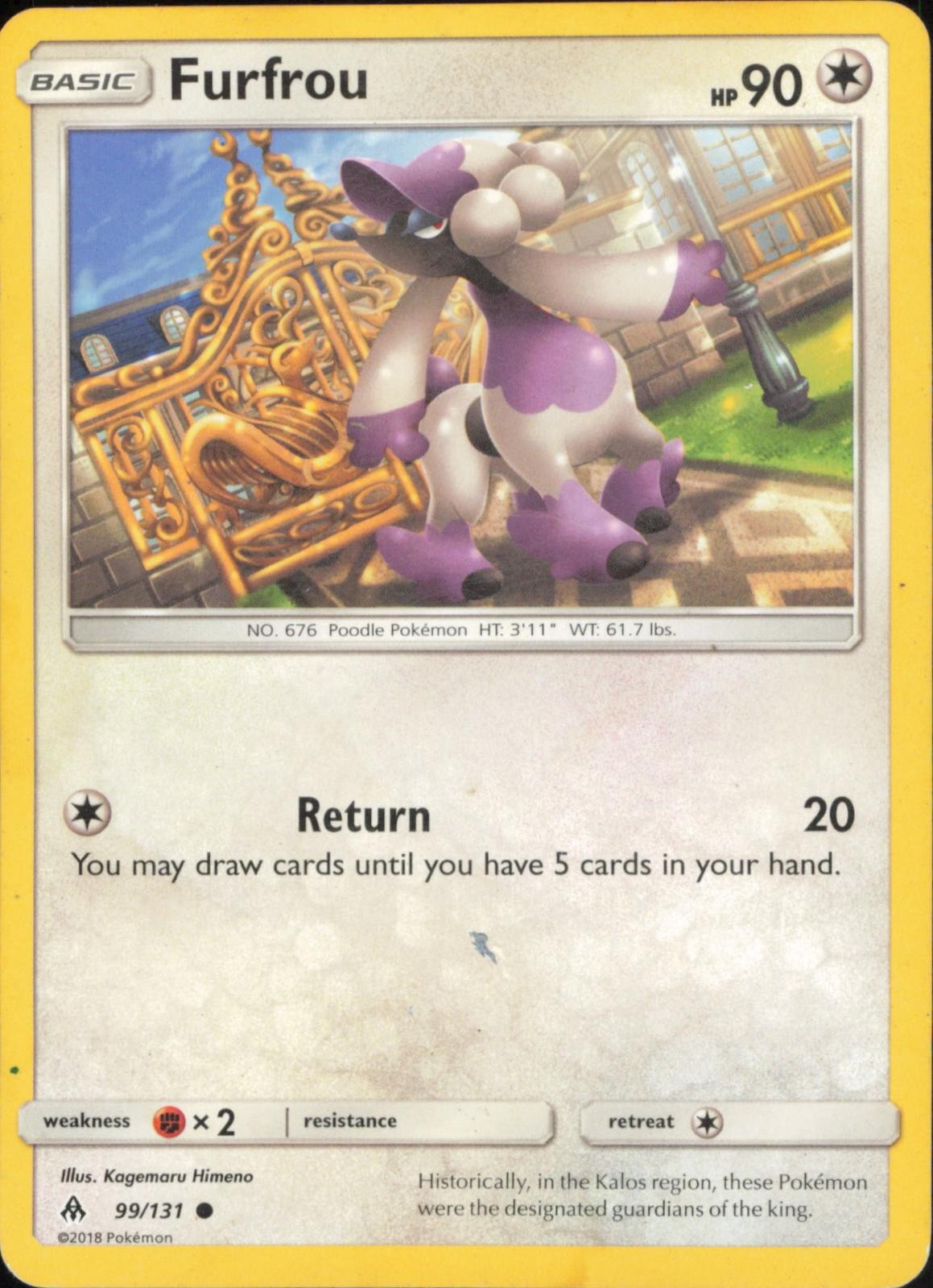 Furfrou 99/131 Common Forbidden Light Pokemon Lightly Played