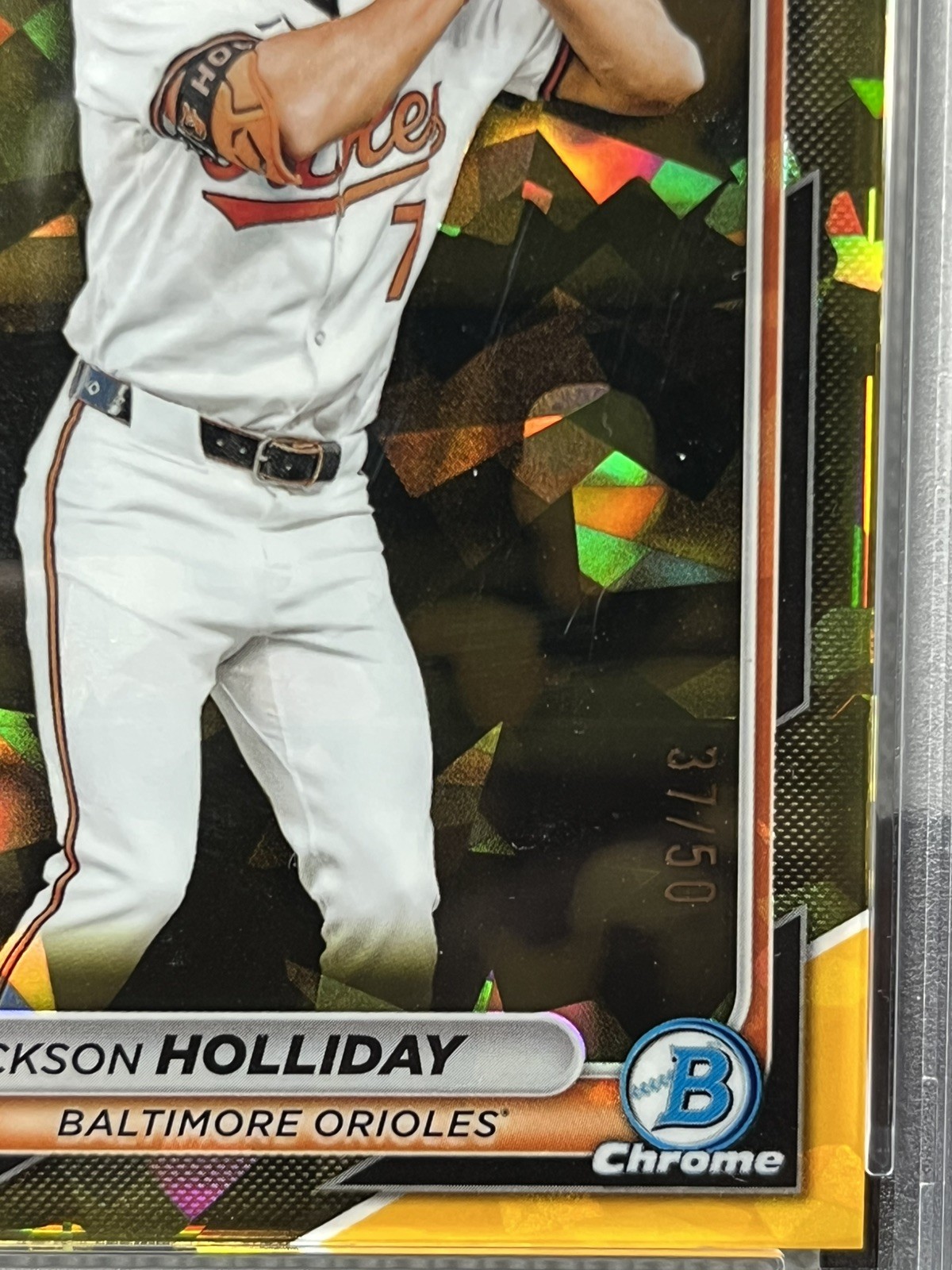 Jackson Holliday ROOKIE 37/50 PSA 10 GOLD 2024 Bowman Chrome Sapphire ORIOLES view 2