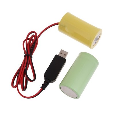 Universal 3V D Size Battery Eliminators Power Supply Cable to 2Pcs 1.5V LR20 D