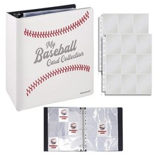 Performore Premium Hand-Stitched Baseball Card Collector Album Real Textured ...