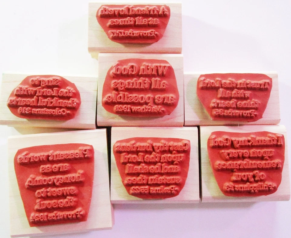 7 carimbos de borracha cristãos vintage para artesanato, fabricação de cartões - Imagem 4 de 4