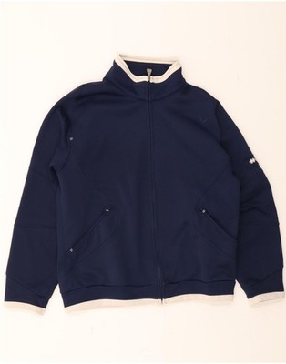 ERREA Mens Tracksuit Top Jacket Large Navy Blue Polyester AE12