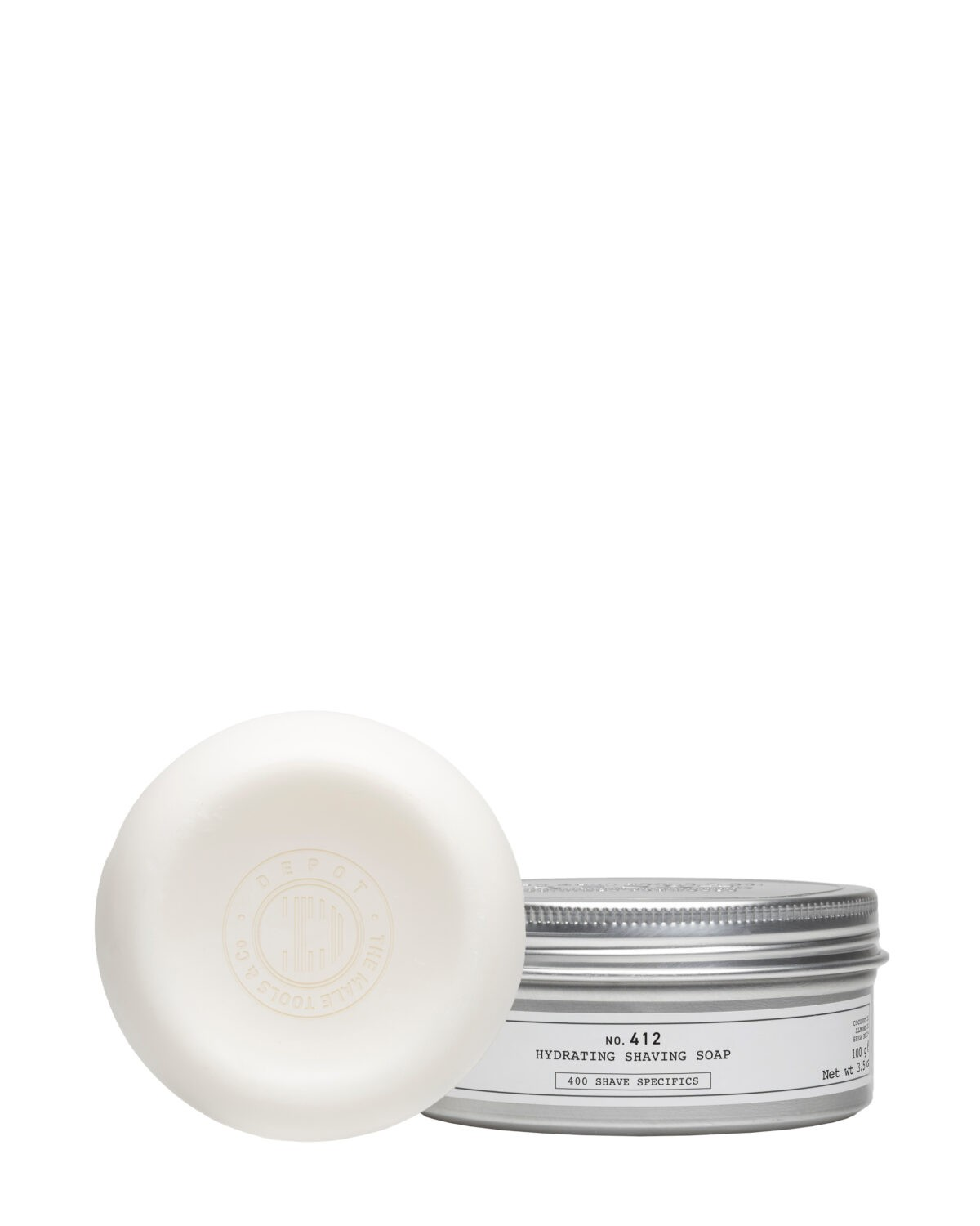 DEPOT - No. 412 HYDRATING SHAVING SOAP REFILL (100g) Sapone da barba solido