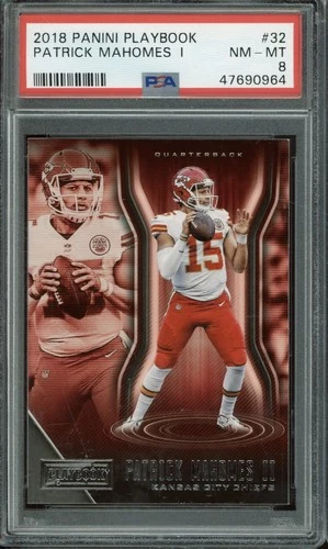 2018 Panini Playbook #32 Patrick Mahomes II NM-MT PSA 8