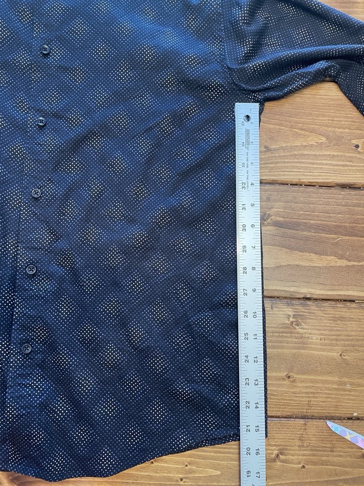 BEN SHERMAN Long Sleeve Button Up Shirt Mens MEDIUM Stretch Patterned ...