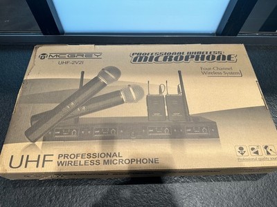 Mikrofon Proffessional MC Grey UHF-2V2l Quad Funkset Neu unbenutzt
