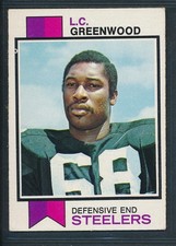 1973 Topps Football #165 L.C. GREENWOOD Pittsburgh Steelers ~ VG+ wrinkle