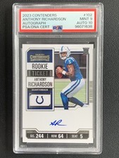 Anthony Richardson 2023 Panini Contenders Rookie Ticket Auto RC #102 PSA 9+10