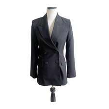 NWT & Other Stories Women Black Double Breasted Blazer Size 2 Professional Lux