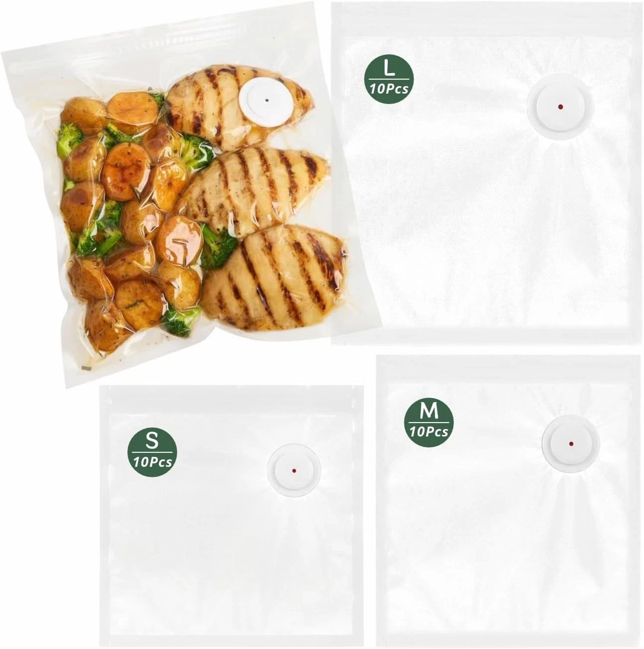 30 Pcs Reusable Vacuum Seal Bags for Food - BPA-Free Sous Vide Storage
Opens in a new window or tab