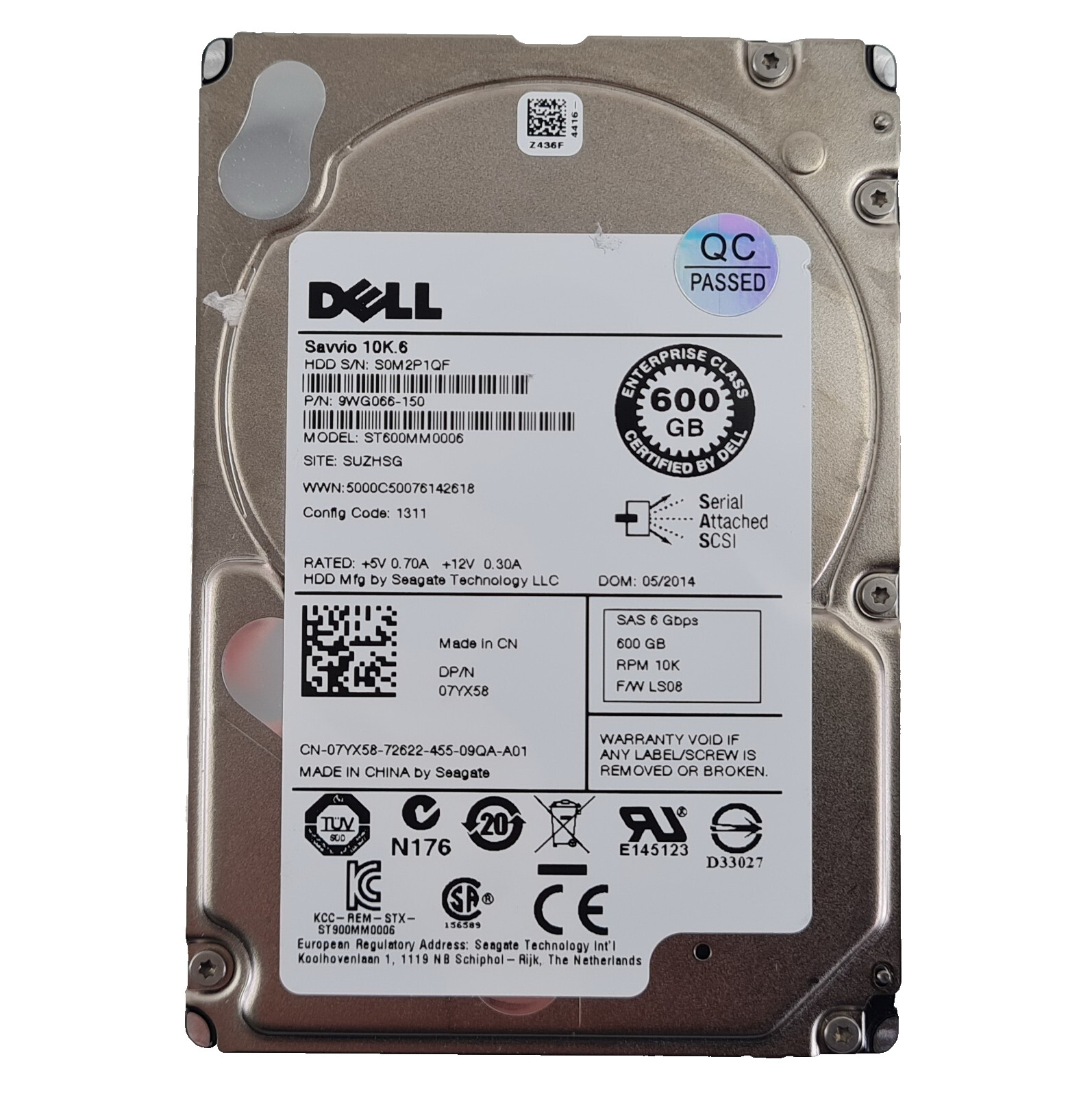 600GB SAS 2.5"" 10K 6Gb/s (Hot Swap) HDD