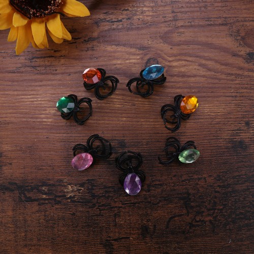 50 Pcs Assorted Color Spider Finger Rings Plastic Halloween Party Toys - Bild 6 von 12