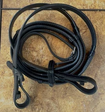 NEW Black Rubber Reins- Hand Stops - 
