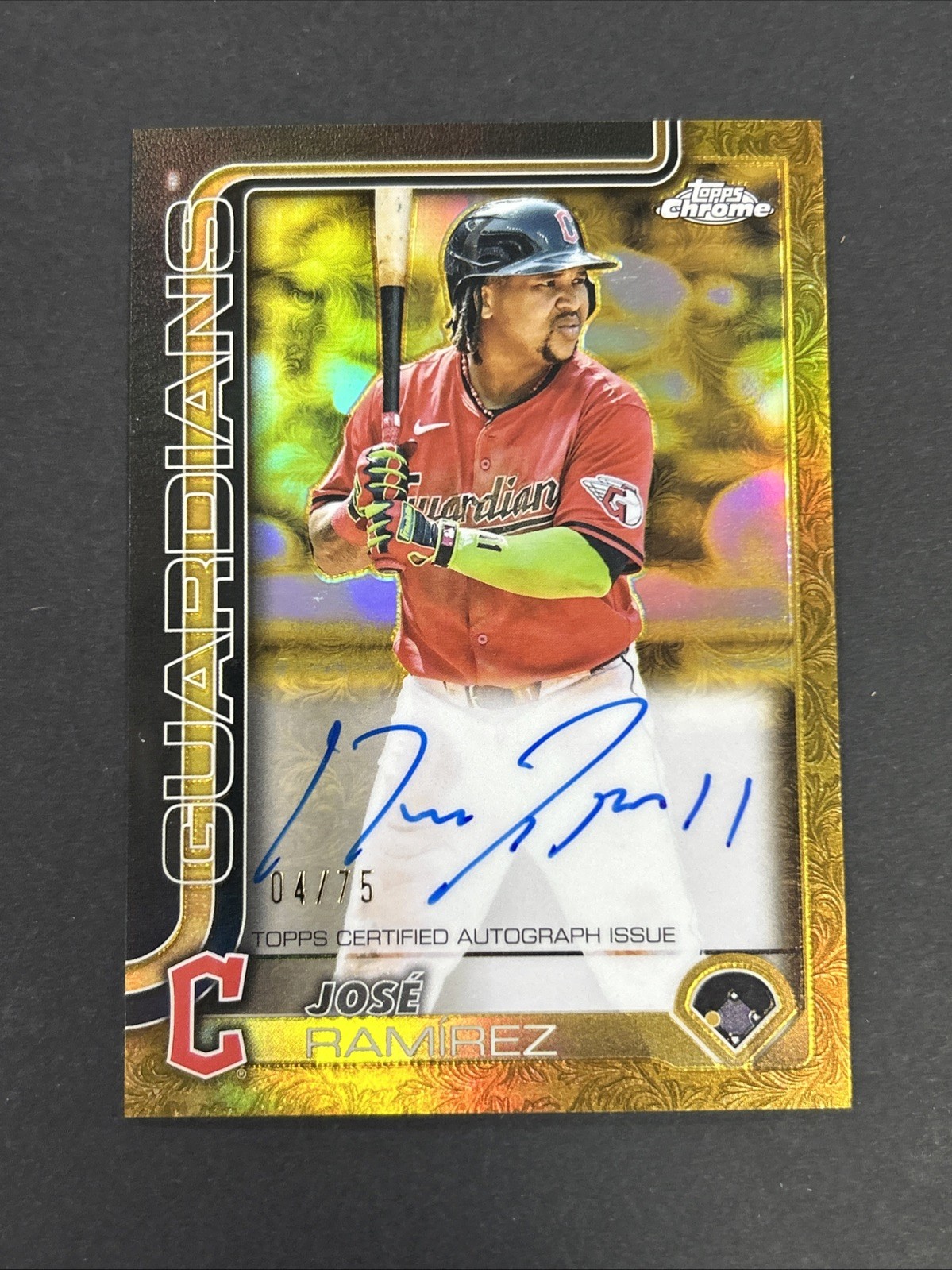 2025 Topps Chrome Jose Ramirez #CGA-JRA  AUTO (#’d 04/75)