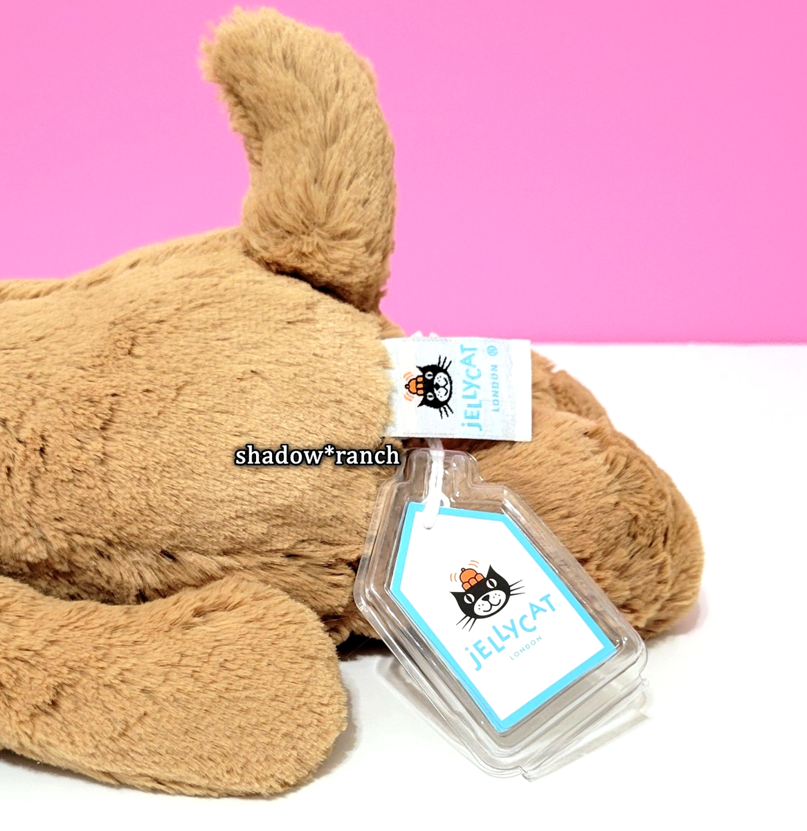 Jellycat Bashful Toffee Puppy + Tag Protector - Authentic - Brand