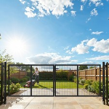 2 flg Tor Doppelstabmattenzaun Doppeltor Gartentor Industrietor Stabmattentor