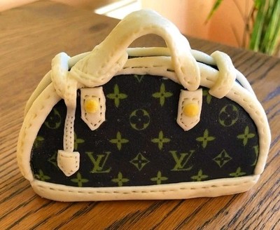 Essbare handgefertigte Fondant Glasur Mode Handtasche Tortenaufleger.