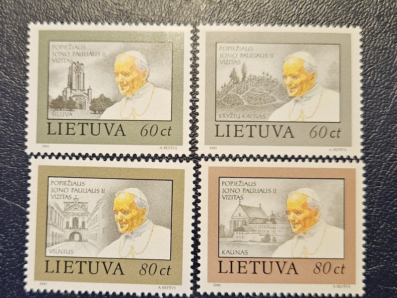 LITHUANIA 1993 Scott 461-464 John-Paul II MNH