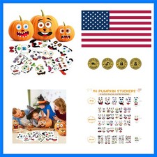 Halloween Pumpkin Decorating Stickers - 26 Sheets 56 Total Face Stickers, Pum...