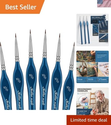 Detail Paint Brushes10/0, 6PC Extra fine Detail Miniature Paint Brush Very Fi...