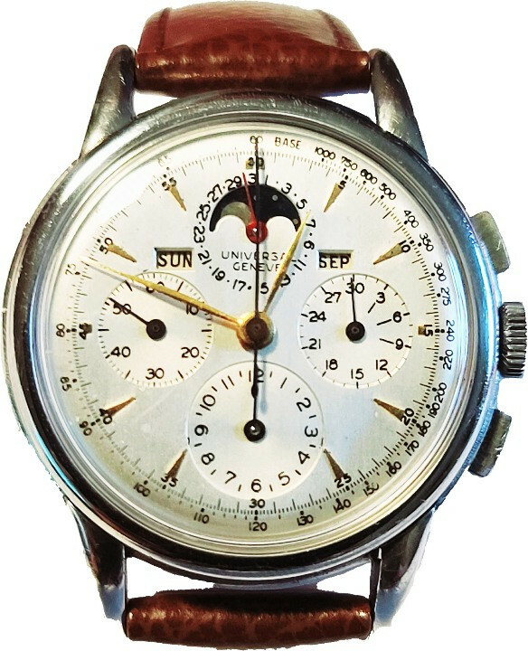 Universal Geneve Tri-Compax Moonphase Stainless Steel Chronograph Watch- 1945-46