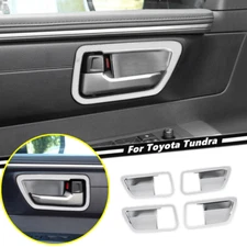 Car Inner Door Handle Bowl Cover Trim For Toyota Tundra 2022-2025 Matte Silver