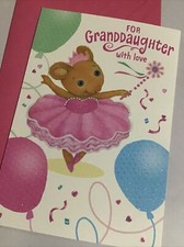 Happy Birthday For GrandDaughter With Love Balloons 5  x7  Hallmark Greeting Card