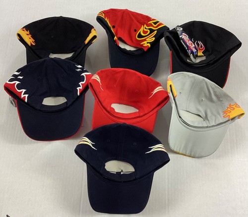 Head Shots by KC Caps Flames DEAD STOCK Sombreros de fuego en blanco Nascar WWE de colección - Imagen 2 de 9