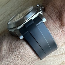 24mm BLACK Vulcanized Caoutchouc rubber Strap Panerai Luminor Marina