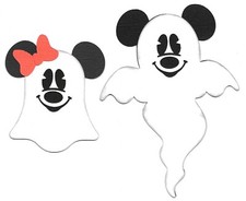 PREMADE SCRAPBOOK-PAPER PIECING-HALLOWEEN-DISNEY-MICKEY-MINNIE-GHOSTS-LARGE