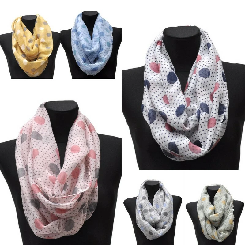 MARKENLOS Loop Schal Loopschal Rundschal Schlauchschal Tuch Tücher Damenschal Punkte