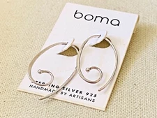 NEW on Card BOMA Sterling Silver Pierced Earrings
