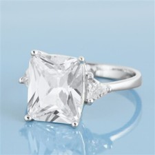 Sterling Silver 7.65 cttw Cubic Zirconia Statement Ring - Free Gift Packaging