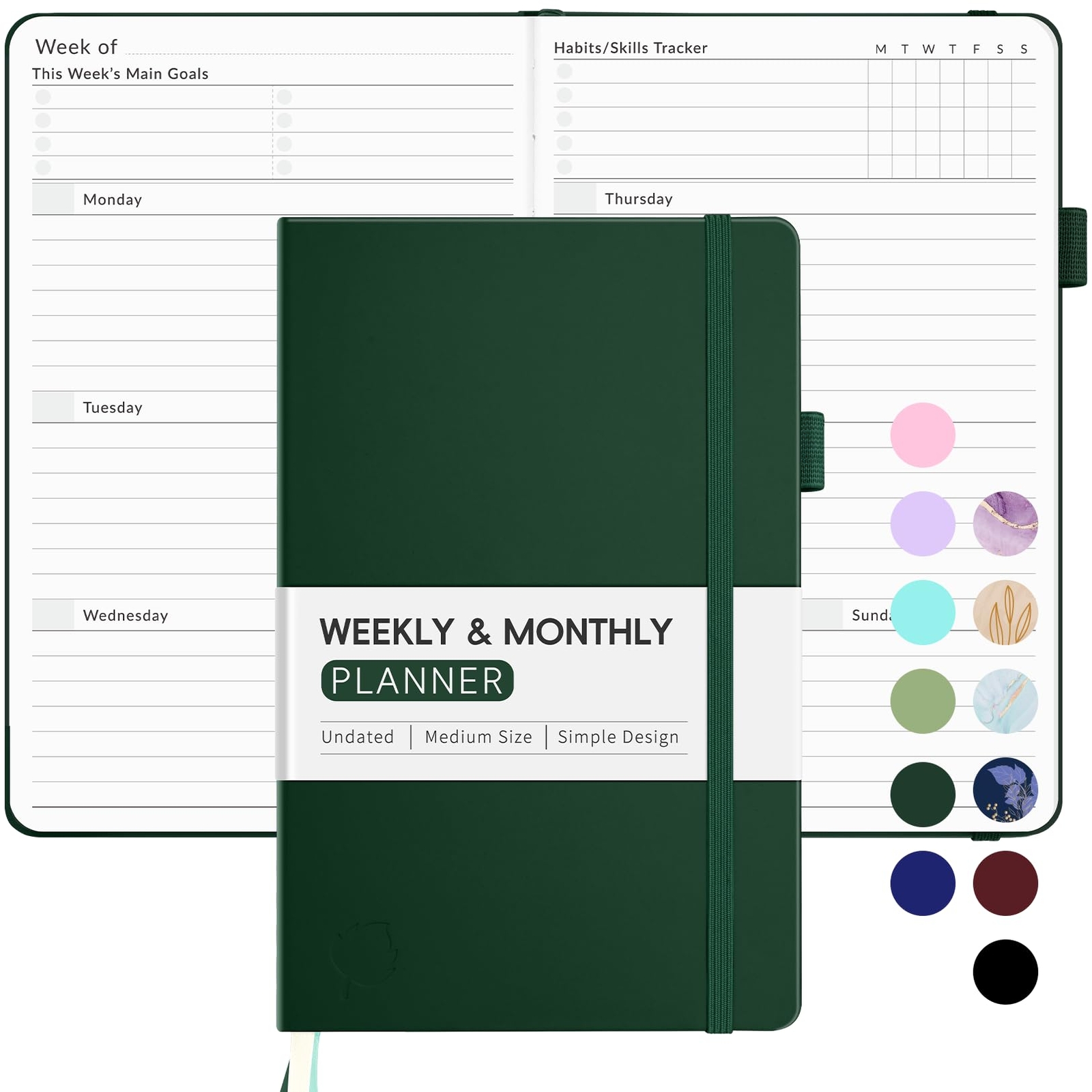 Undated Weekly Planner Forvencer Simplified Weekly & Monthly Calendar Planner...