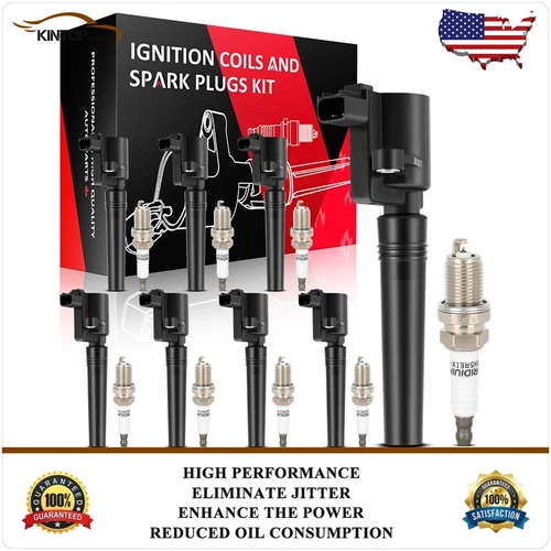 Ignition Coils & Iridium Spark Plugs Kit For Ford Thunderbird V8 3.9L 2002-2005