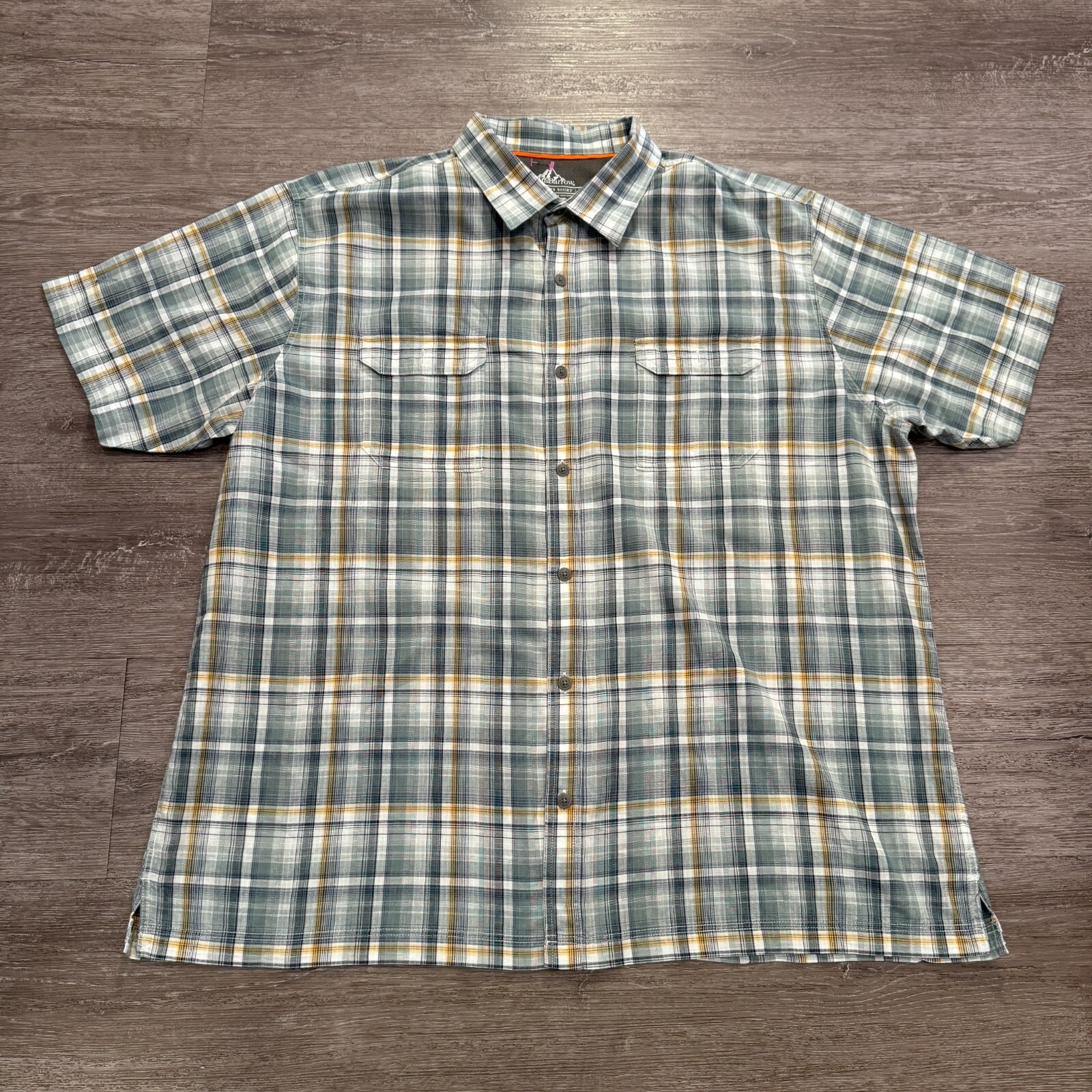 Croft and Barrow Mens 2XL Plaid Quick-Dry Vented Performance Fishing Shirt