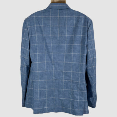 Hugo Boss Men's Blue Hutson Windowpane Plaid Slim Fit Sport Coat