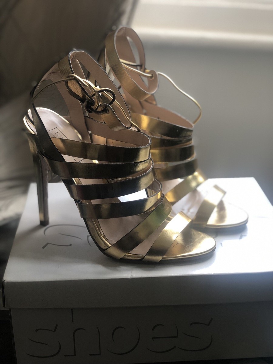 Gold Gladiator Heels- Topshop UK