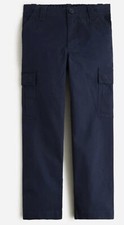 New Crewcuts Boys Stretch Twill Cargo Pants 12 Navy Blue Cotton Pockets J Crew
