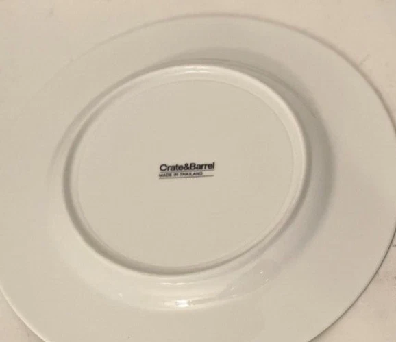 Two Crate & Barrel Hamptons Green Porcelain Salad Plates Minimalist Discontinued - Image 3 of 3