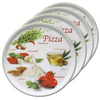 4Er Set Pizzateller Napoli Green Ø 33,8 Cm Servier-Platte Xl-Teller Porzellan
