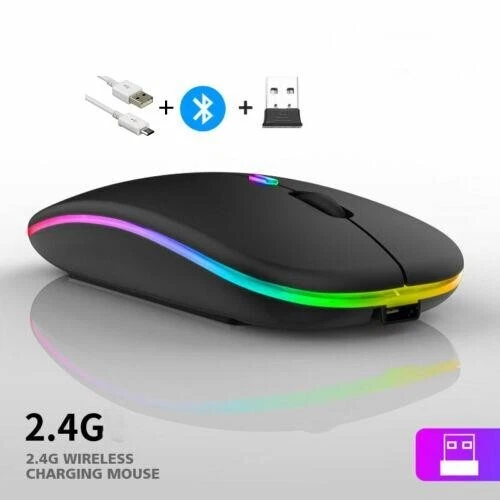 MOUSE WIRELESS SENZA FILI RGB CON BATTERIA INTERNA RICARICABILE