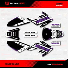Black & Purple Shift Racing Graphics kit Fits 04-10 Honda Crf100 CRF 100 Decal
