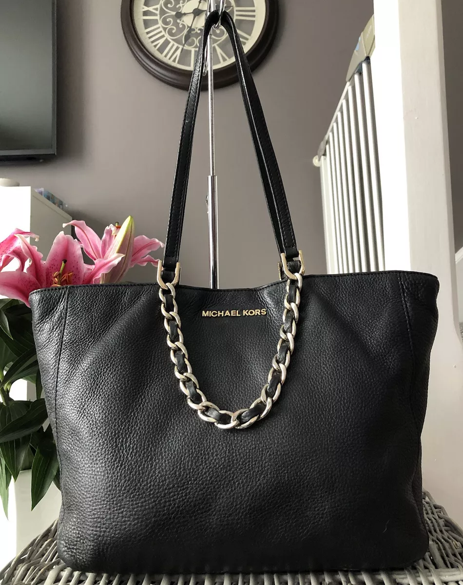 Lovely MICHAEL KORS Harper Black Leather Tote Bag Over shoulder Handbag